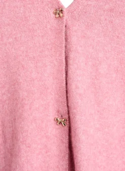 Wollstrickjacke mit Schleifenknöpfen