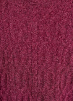 Zopfmusterpullover mit Polokragen