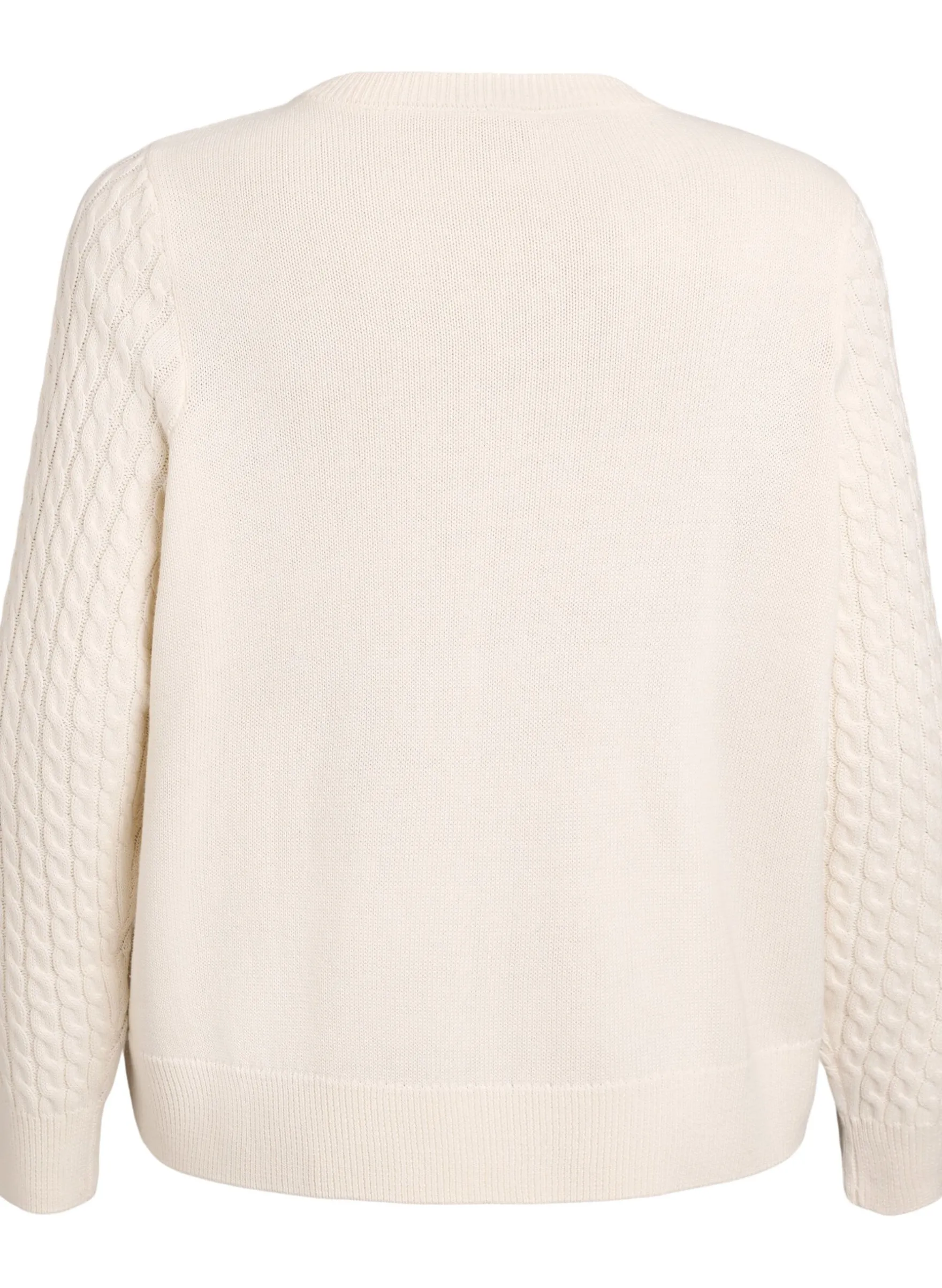 Zopfmuster-Strickjacke mit goldenen Knöpfen
