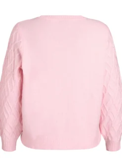 Zopfmuster Strickjacke mit Perlenknöpfen