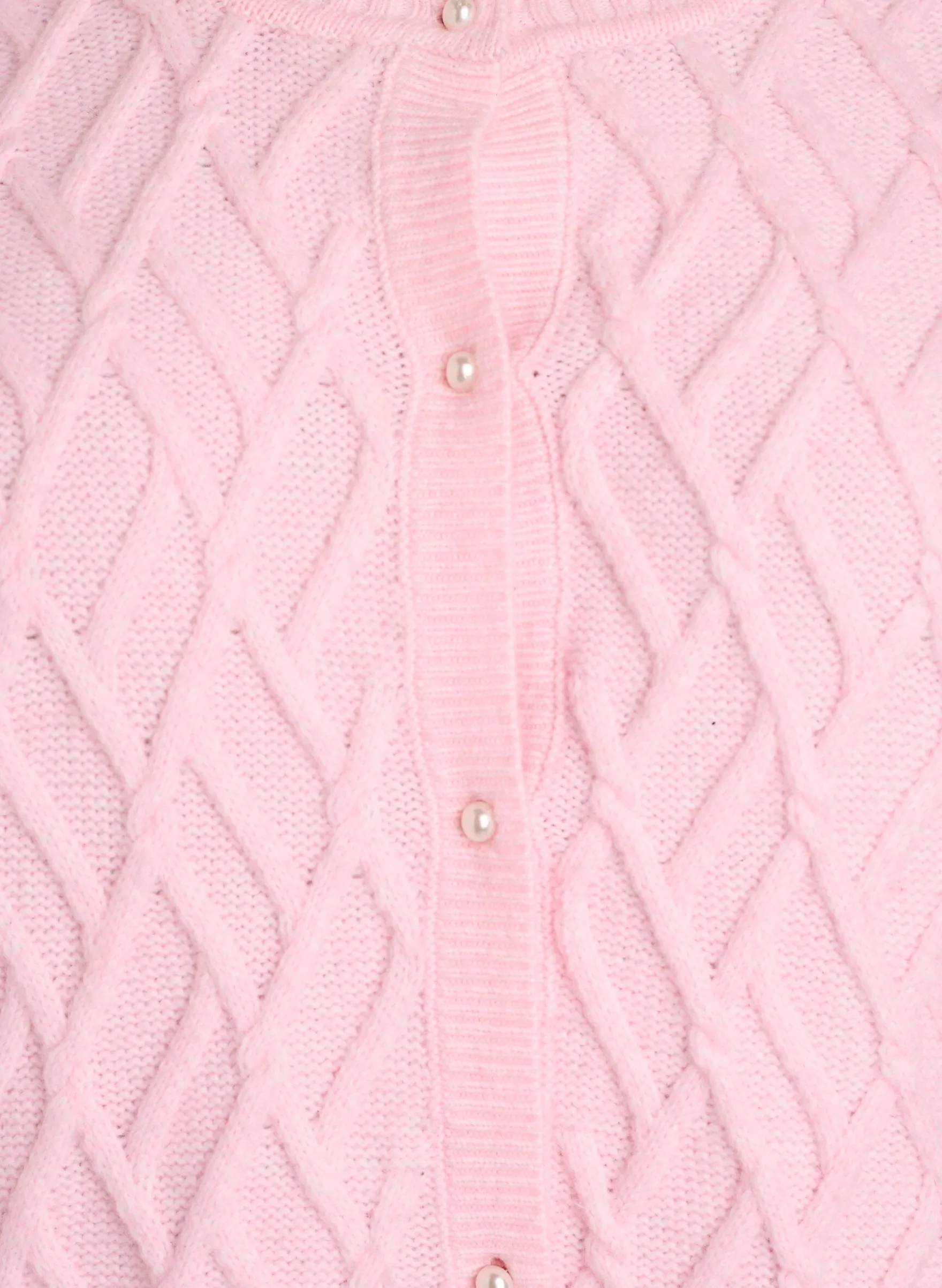 Zopfmuster Strickjacke mit Perlenknöpfen